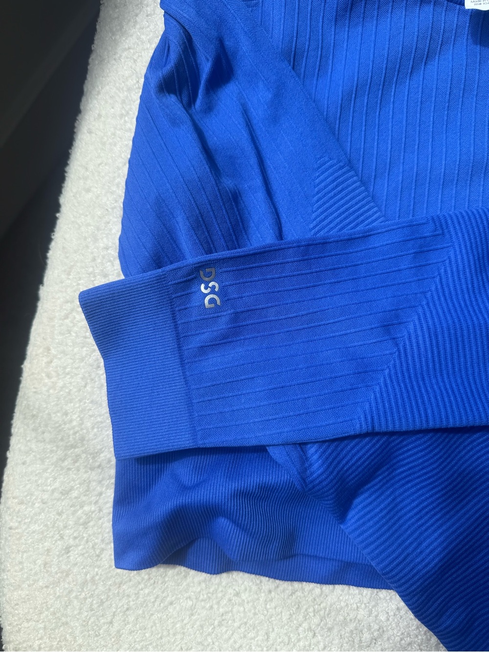 Blue Ribbed Long-Sleeve Top - Picture 4 of 5